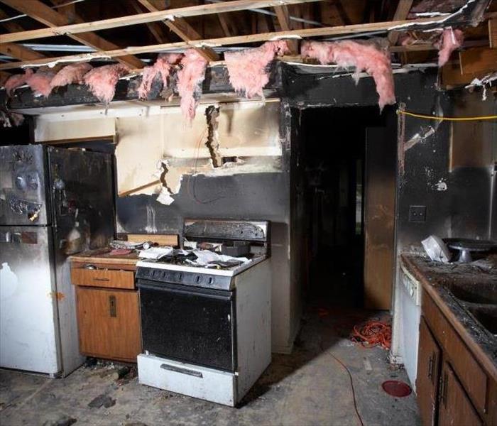 kitchen fire in a home